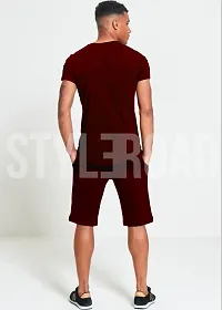 Maroon Polycotton Tracksuit For Men-thumb3