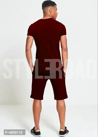 Maroon Polycotton Tracksuit For Men-thumb4