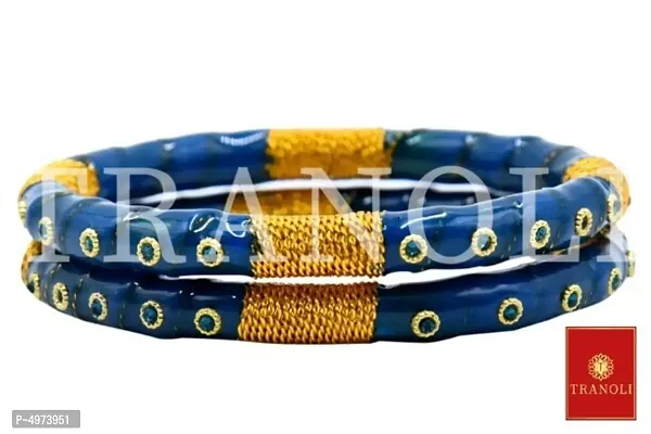 Tranoli Handcrafted Stone Studded Alloy Bangles Pack of 2 Pair-thumb3