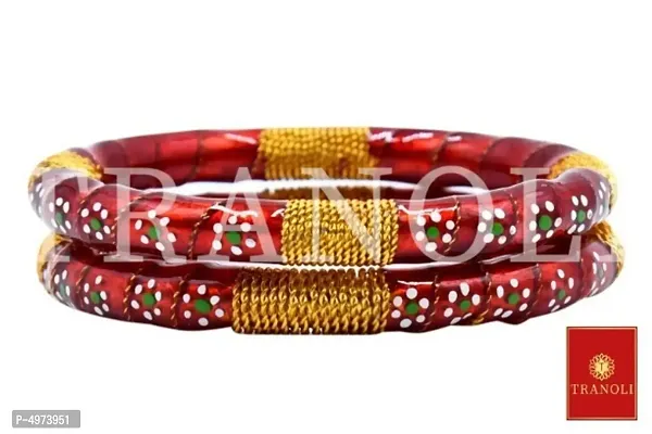 Tranoli Handcrafted Stone Studded Alloy Bangles Pack of 2 Pair-thumb4
