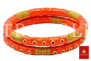 Tranoli Handcrafted Stone Studded Alloy Bangles Pack of 2 Pair-thumb4