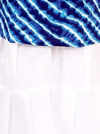 Stylish Blue Rayon Cotton Printed Sleeveless Kurta with Sharara Set For Girls-thumb1