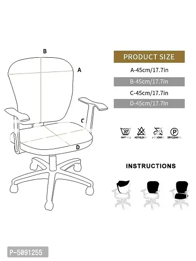 FasHome Stretchable Elastic Removable Washable Office Computer Executive Rotating Chair Seat Cover Pack of 2-thumb4