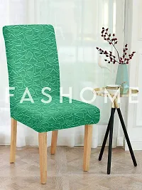 FasHome Premium Polyester Green 4 Stretchable Chair Slipcover-thumb1