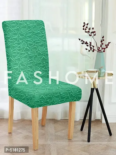 FasHome Premium Polyester Green 4 Stretchable Chair Slipcover-thumb2