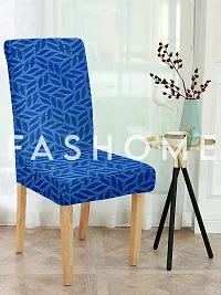 FasHome Premium Polyester Blue 4 Stretchable Chair Slipcover-thumb1