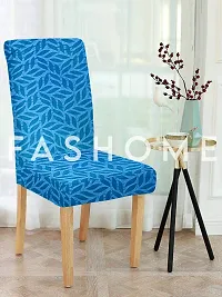 FasHome Premium Polyester Blue 4 Stretchable Chair Slipcover-thumb1