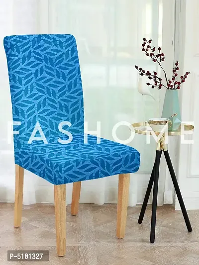 FasHome Premium Polyester Blue 4 Stretchable Chair Slipcover-thumb2