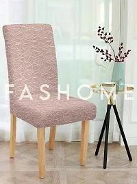 FasHome Premium Polyester Pink 4 Stretchable Chair Slipcover-thumb1