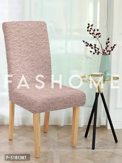 FasHome Premium Polyester Pink 4 Stretchable Chair Slipcover-thumb2