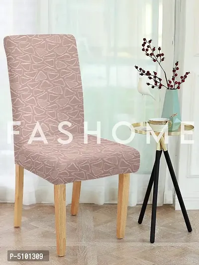 FasHome Premium Polyester Pink 8 Stretchable Chair Slipcover-thumb2
