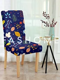 FasHome Multicoloured Polyester Printed Stretchable Removable Dining Chair Covers- Pack Of 4-thumb1