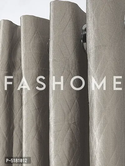 FasHome Heavy Polyester Long Emboss Eyelet Window Curtains  4 x 5 Feet, (Pack of 2)-thumb2