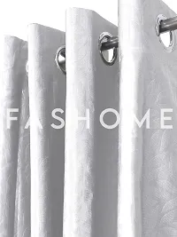 FasHome Heavy Polyester Long Emboss Eyelet Window Curtains  4 x 5 Feet, (Pack of 2)-thumb1