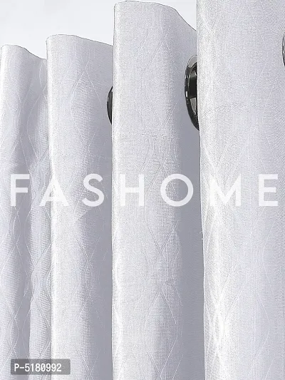 FasHome Heavy Polyester Long Emboss Eyelet Door Curtains (Door 4 x 7 Feet, (Pack of 2)-thumb2