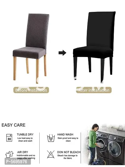 FasHome Beautiful Black Polyester Chair Cover-thumb2