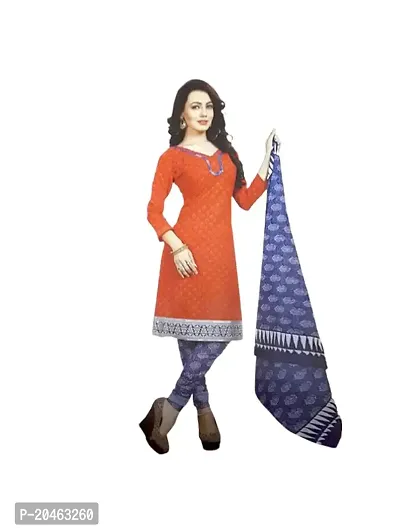 Varad Orange And Blue Designer Straight Suit