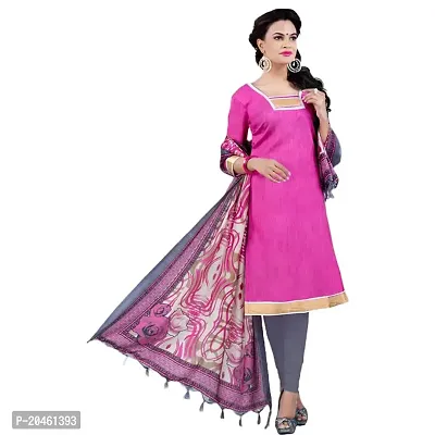 Varad Pink and Gray Bhagalpuri Chudidar Suit