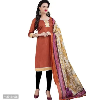 Varad Orange Brown and Black Bhagalpuri Chudidar Suit