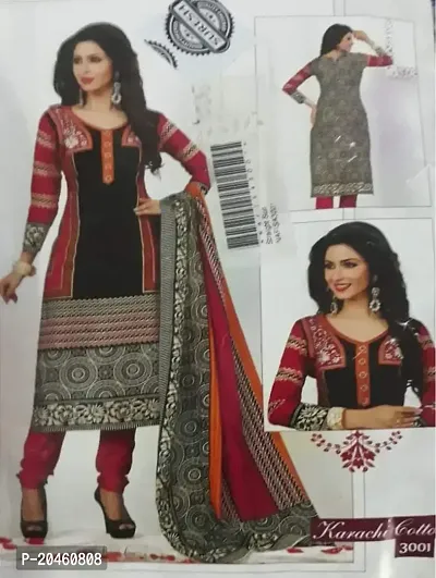 Varad Black and Red Printed Straight Suit