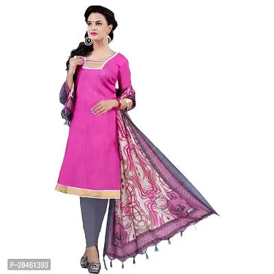 Varad Pink and Gray Bhagalpuri Chudidar Suit-thumb2