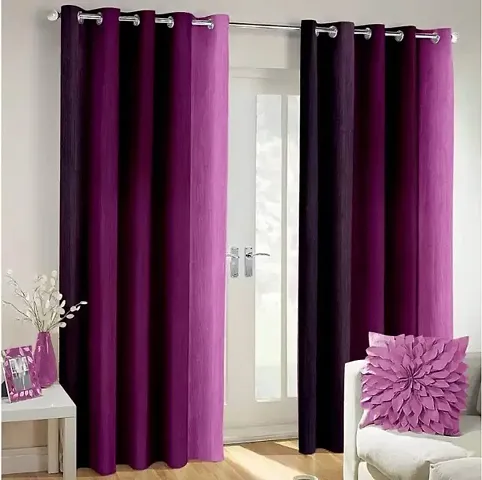 Modern Polyester Solid Window Curtains (Pack Of 2)