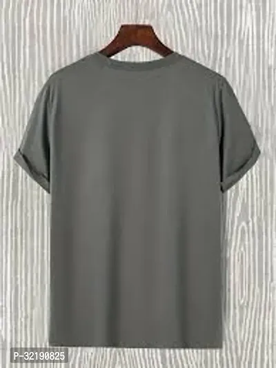 Stylish Polyester Solid Round Neck T-shirt For Men-thumb0