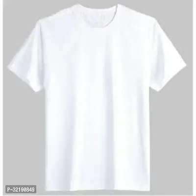 Stylish Polyester Solid Round Neck T-shirt For Men-thumb0