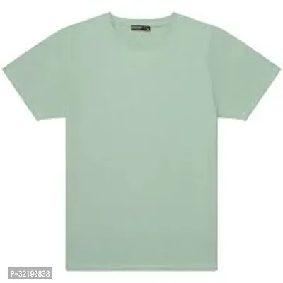 Stylish Polyester Solid Round Neck T-shirt For Men-thumb0