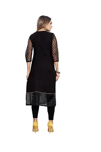 Stylish Fancy American Crepe Russel Net A-Line Kurta For Women-thumb1