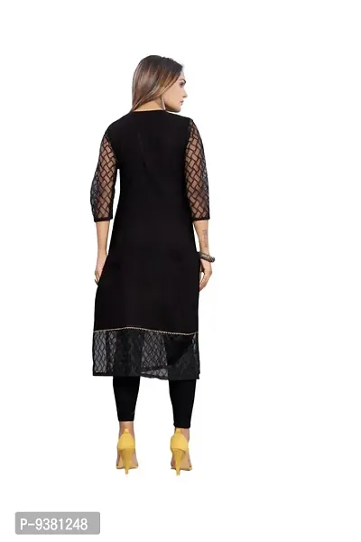 Stylish Fancy American Crepe Russel Net A-Line Kurta For Women-thumb2