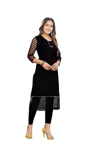 Stylish Fancy American Crepe Russel Net A-Line Kurta For Women-thumb2