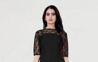 Trendy American Crepe and Rasal Net KurtI-thumb2