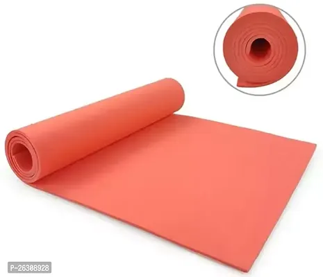 Yoga Mat For Women And Men Sports Fitness And Outdoors Exercise Yoga Mats With Anti Slip Strap ( Free) And Workout For Gym And Home 4Mm Red Color-thumb0