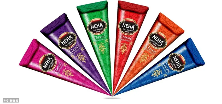 Neha Herbals Color Mehndi Classic Cone, 25G Pack Of 12