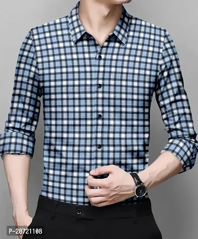 Office Wear Regular Fit Checks Shirt For Men.-thumb0