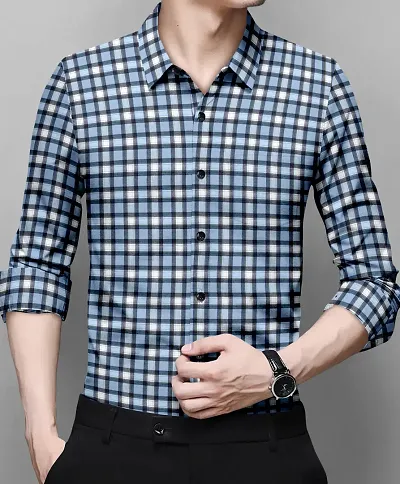 Office Wear Regular Fit Checks Shirt For Men.