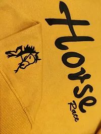 Trendy Yellow Cotton Blend Printed Sweatshirt For Men-thumb1