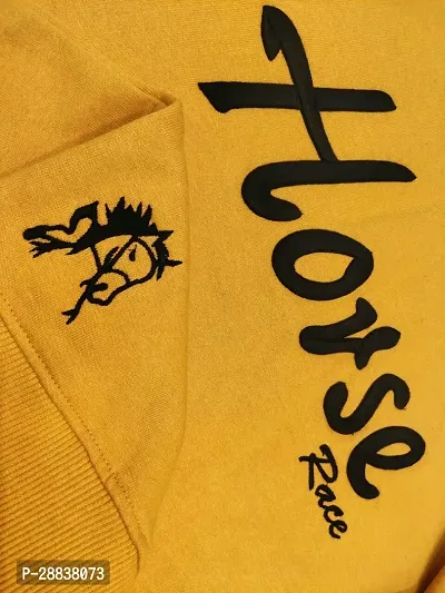 Trendy Yellow Cotton Blend Printed Sweatshirt For Men-thumb2