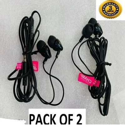 Earphone Pack Of 2 for All Smartphones Wired Headphone