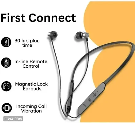 Neckband Bluetooth Headset  (Black, In the Ear)