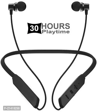 BT MAX GREY BLUETOOTH NACKBAND Bluetooth Headset  (BLACK, In the Ear)