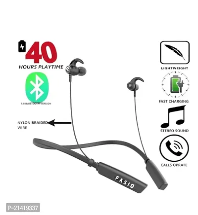 BT MAX NECKBAND Bluetooth Headset  (Black, In the Ear)-thumb0