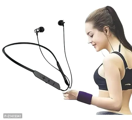 0 Hours Playtime Wireless Neckband headphones Earphone Bluetooth Headset  (Black, In the Ear)-thumb3