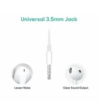Deep Bass Head Hands-Free with Built in-line Mic, Music 3.5mm Audio Jack Wired Headset  (White, In the Ear)-thumb2