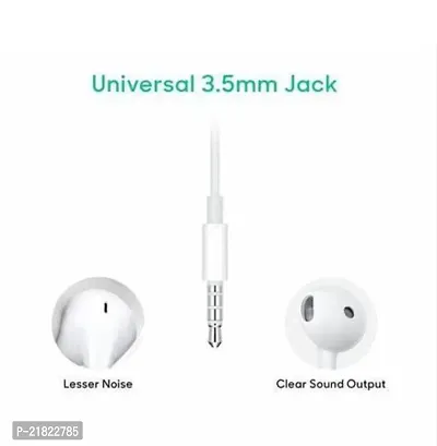 Deep Bass Head Hands-Free with Built in-line Mic, Music 3.5mm Audio Jack Wired Headset  (White, In the Ear)-thumb3