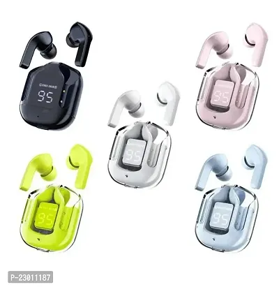 Transparent Touch Control TWS With Charging Box EarBuds With Mic Bluetooth Headset  (Pink, True Wireless)