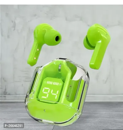 Ultrapods Crystal Transparent Wireless Earbuds Bluetooth 5.3 Air 31 Buds Bluetooth Headset  (Green, True Wireless)-thumb0