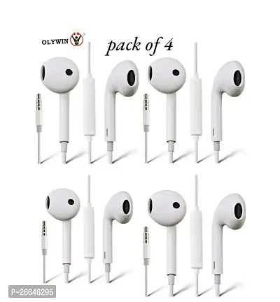 Earphone Bass Earphone with Mic Wired Headset (PACK OF 4 PIS)