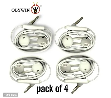 Vivo Earphone Wired Headset  pack of 4 (White, In the Ear)